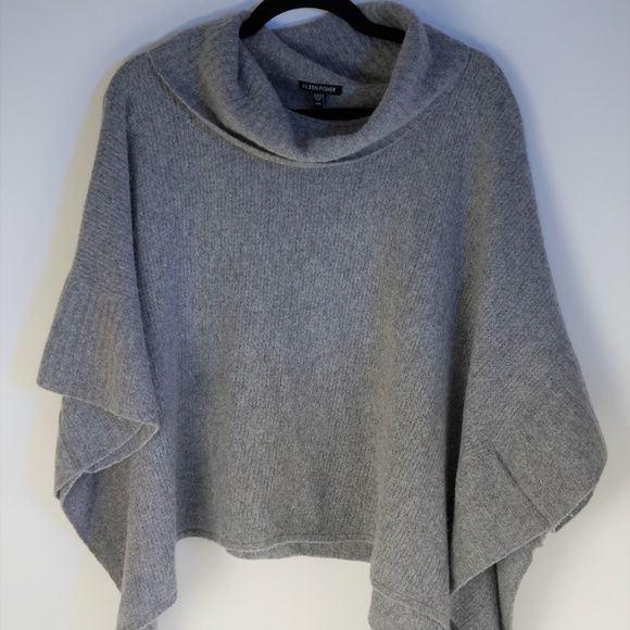 Eileen Fisher Sweaters - Eileen Fisher Grey Cashmere Poncho Sweater
